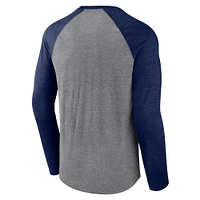 Men's Fanatics  Heather Gray Chicago Bears Weekend Casual Raglan Long Sleeve T-Shirt