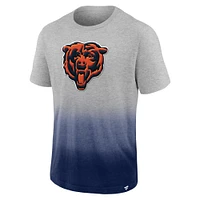 Men's Fanatics Heathered Gray/Navy Chicago Bears Team Ombre - T-Shirt