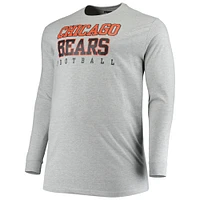 Men's Fanatics Heathered Gray Chicago Bears Big & Tall Practice Long Sleeve T-Shirt