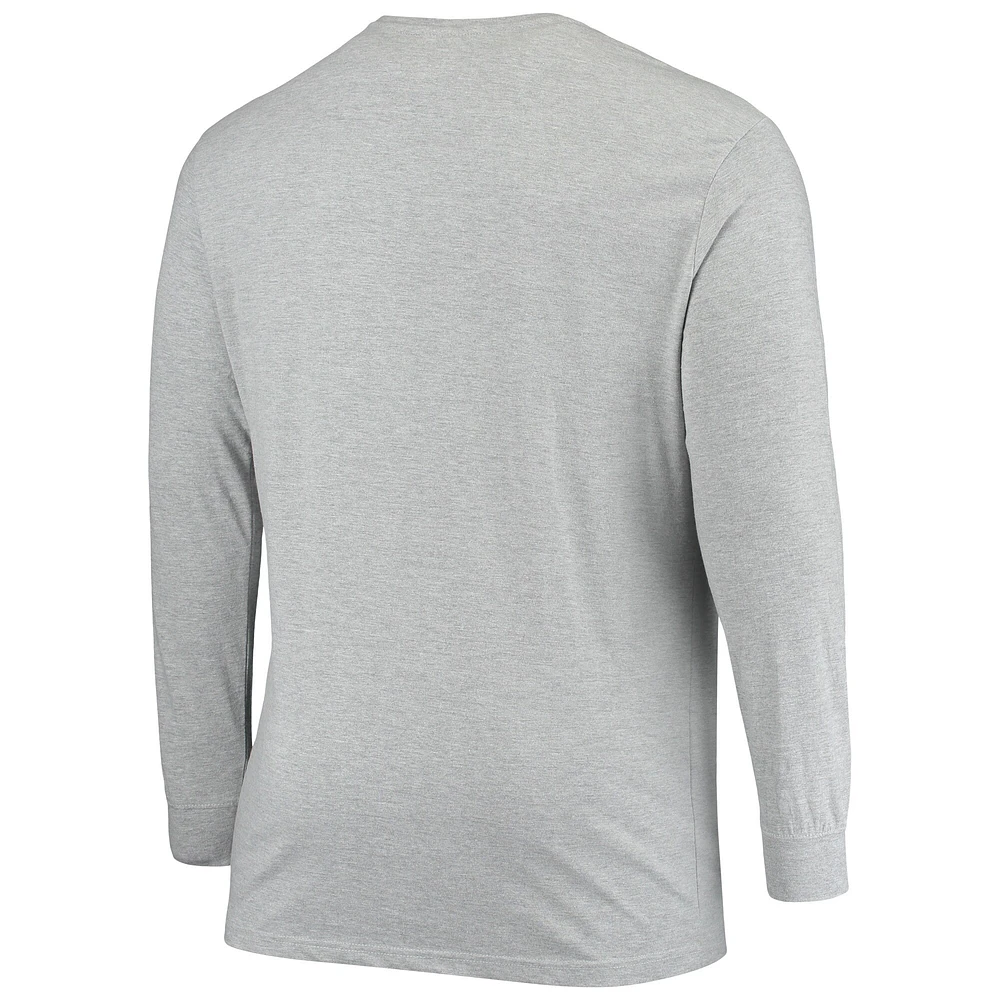 Men's Fanatics Heathered Gray Chicago Bears Big & Tall Practice Long Sleeve T-Shirt