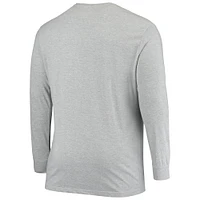 Men's Fanatics Heathered Gray Chicago Bears Big & Tall Practice Long Sleeve T-Shirt