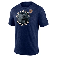 Men's Fanatics Heathered Navy Chicago Bears Sporting Chance Tri-Blend T-Shirt