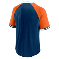 Men's Fanatics Navy/Orange Chicago Bears Second Wind V-Neck Raglan T-Shirt