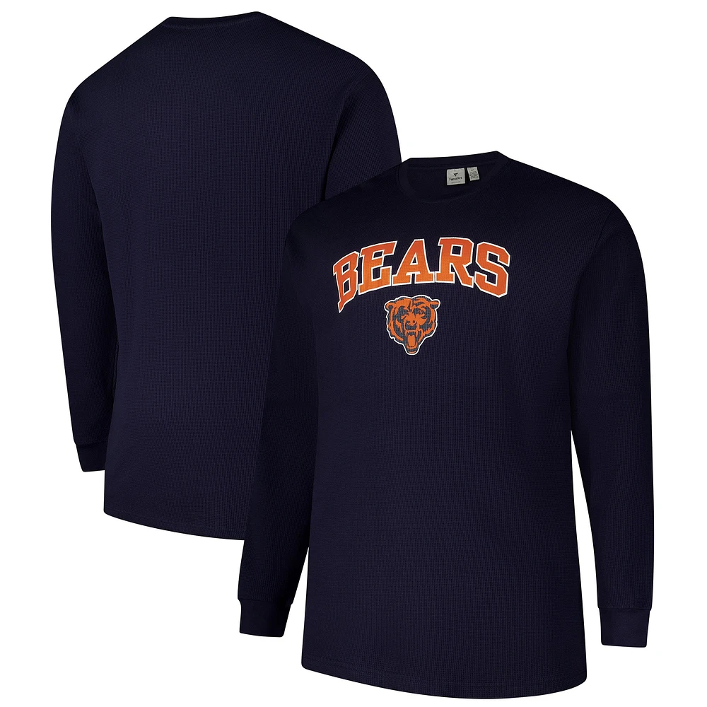 T-shirt thermique à manches longues pour homme Fanatics Navy Chicago Bears Big & Tall
