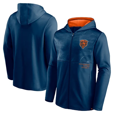 Veste à capuche entièrement zippée Fanatics pour hommes, bleu marine, Chicago Bears Defender