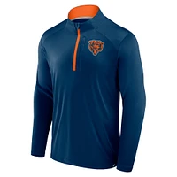 Men's Fanatics Navy Chicago Bears Defender Long Sleeve Quarter-Zip Jacket