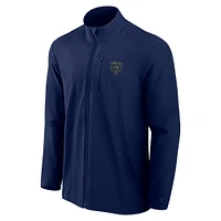 Men's Fanatics Navy Chicago Bears Front Office Micro Tonal Full-Zip Jacket