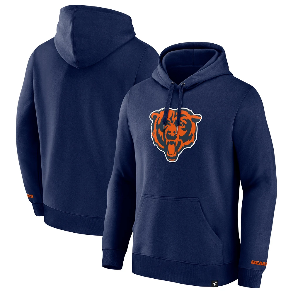 Men's Fanatics  Navy Chicago Bears Legacy Fleece Pullover Hoodie