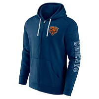 Men's Fanatics  Navy Chicago Bears Offensive Lineup Hoodie Full-Zip