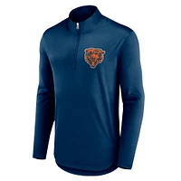 Men's Fanatics Navy Chicago Bears Quarterback Quarter-Zip Top