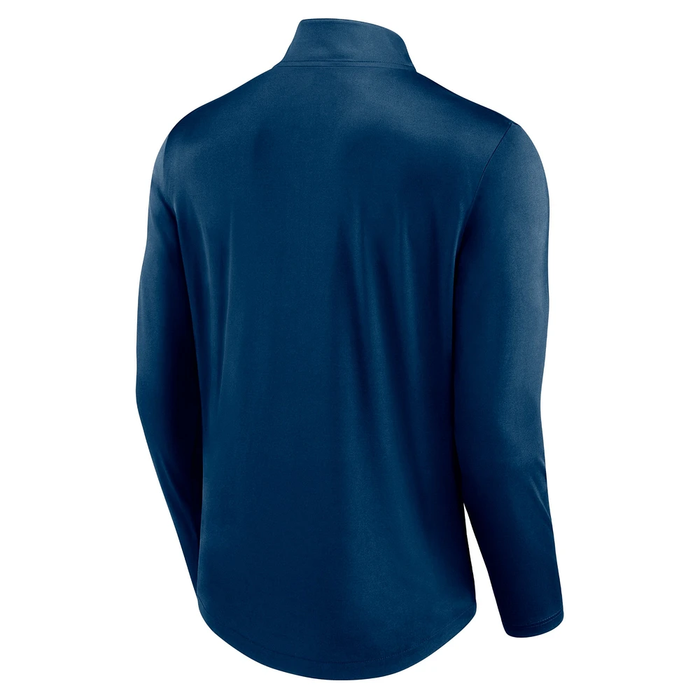 Men's Fanatics Navy Chicago Bears Quarterback Quarter-Zip Top