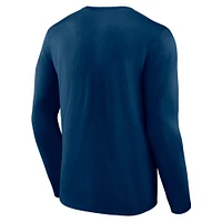 Men's Fanatics Navy Chicago Bears Stat Sheet Long Sleeve T-Shirt