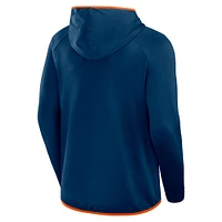 Men's Fanatics Navy Chicago Bears Transitional Defender Hoodie Long Sleeve T-Shirt