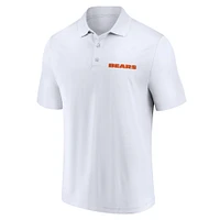 Men's Fanatics White/Navy Chicago Bears Lockup Two-Pack Polo Set