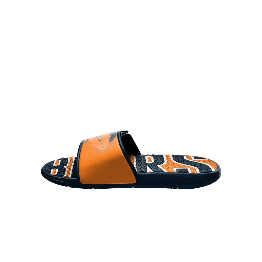 Men's FOCO Chicago Bears Retro Colorblock Logo Gel Slide Sandals