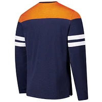 T-shirt à manches longues adaptatif Hail Mary bleu marine/orange G-III Sports by Carl Banks pour homme des Chicago Bears