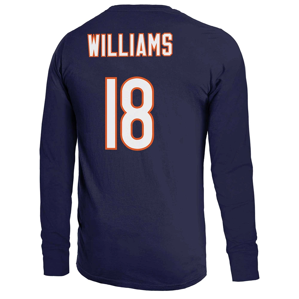 Men's Majestic Threads Caleb Williams Navy Chicago Bears Name & Number Long Sleeve T-Shirt