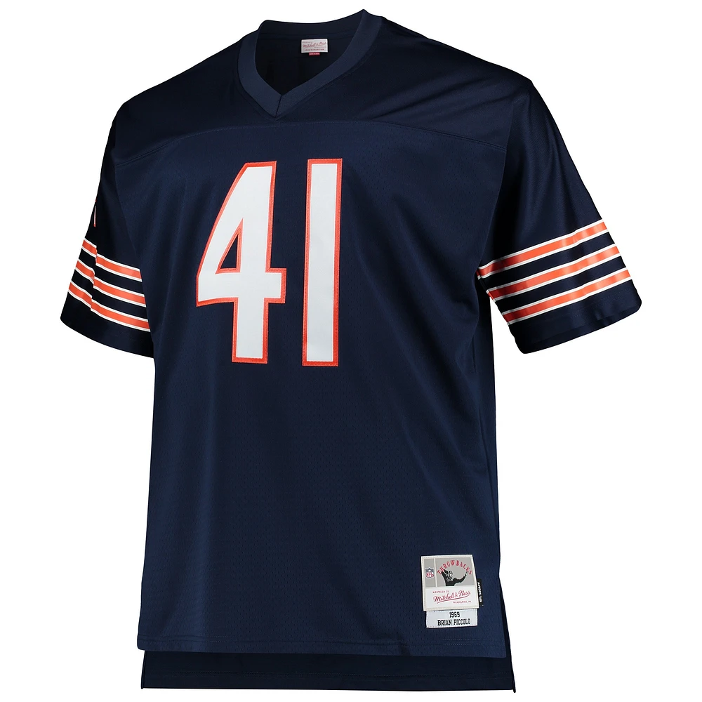 Maillot de réplique joueur retraité Mitchell & Ness Brian Piccolo Navy Chicago Bears Big Tall 1969 pour hommes