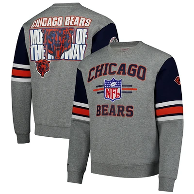 Sweat-shirt à enfiler avec logo vintage Mitchell & Ness pour hommes, gris chiné, Chicago Bears All Over 4.0