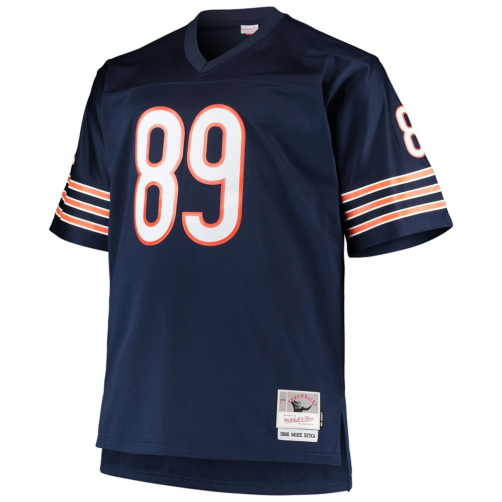 Men's Mitchell & Ness Mike Ditka Navy Chicago Bears Big Tall 1966 Retired Player Replica Jersey