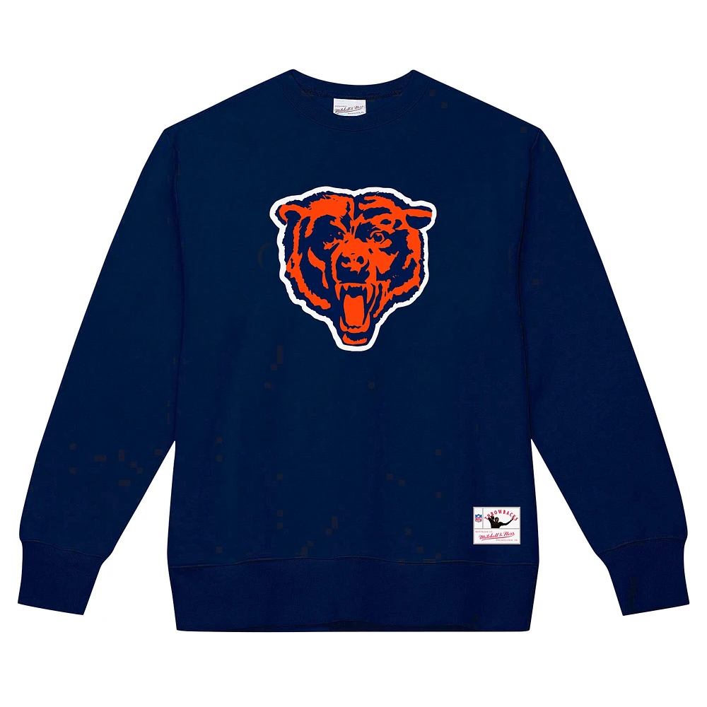 Men's Mitchell & Ness Navy Chicago Bears Basic Fleece Pullover Sweatshirt
