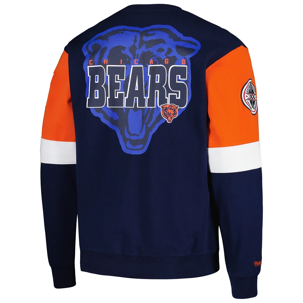 Chandail pour homme Mitchell & Ness bleu marine Chicago Bears Gridiron Classics Allover 3.0