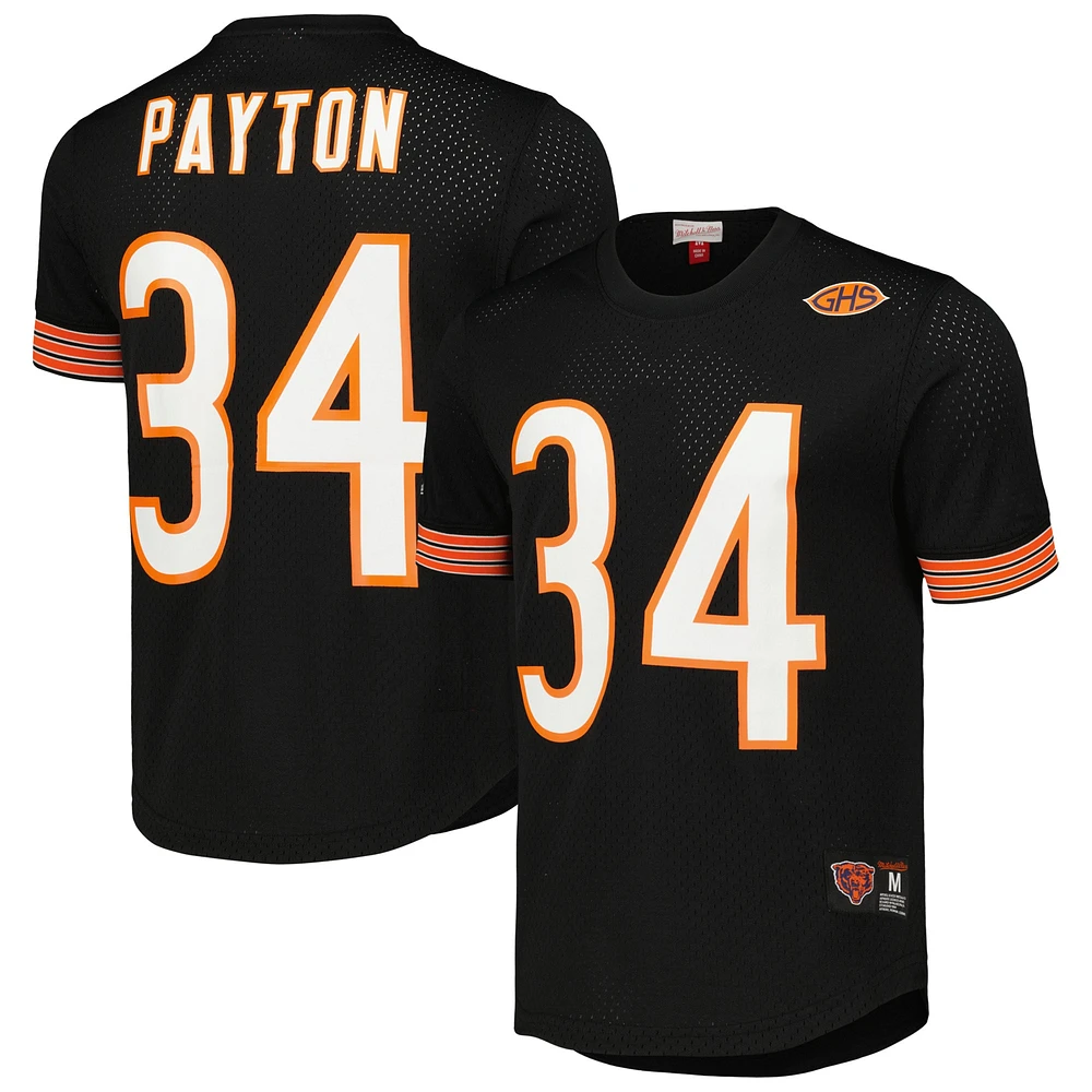 Men's Mitchell & Ness Walter Payton Black Chicago Bears Retired Player Name Number Mesh Top