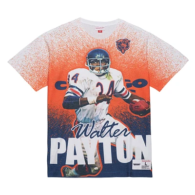 T-shirt Mitchell & Ness Walter Payton pour homme, joueur retraité des Chicago Bears, gris
