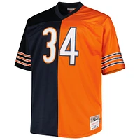 Men's Mitchell & Ness Walter Payton Navy/Orange Chicago Bears Big Tall Split Legacy Retired Player Replica Jersey