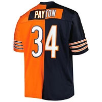 Men's Mitchell & Ness Walter Payton Navy/Orange Chicago Bears Big Tall Split Legacy Retired Player Replica Jersey