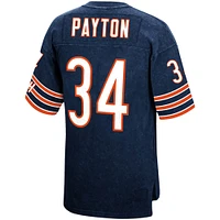 Men's Mitchell & Ness Walter Payton Navy Chicago Bears Retired Player Name Number Acid Wash Top