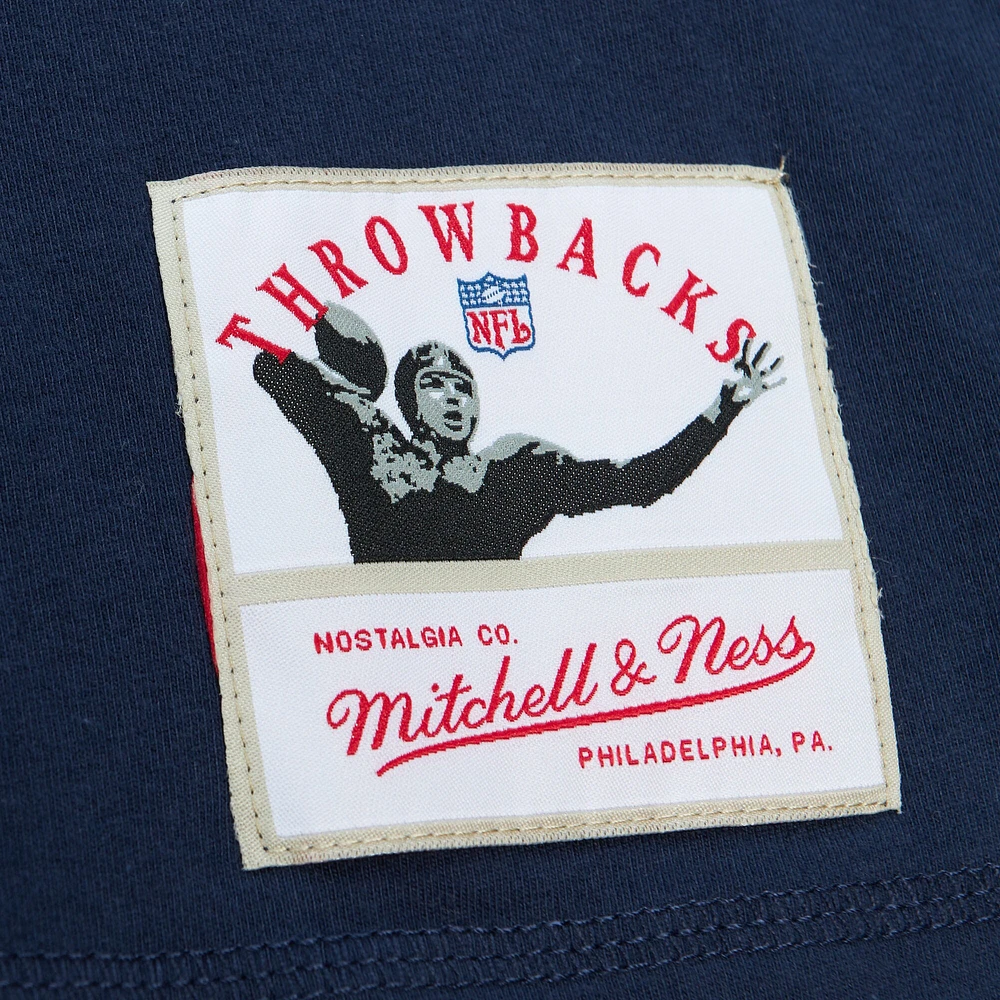 Haut à manches longues Mitchell & Ness Walter Payton bleu marine pour homme avec nom et numéro de joueur la retraite des Chicago Bears