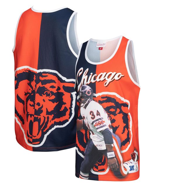 Joueur des Bears de Chicago Mitchell & Ness Walter Payton orange/bleu marine pour homme - Débardeur