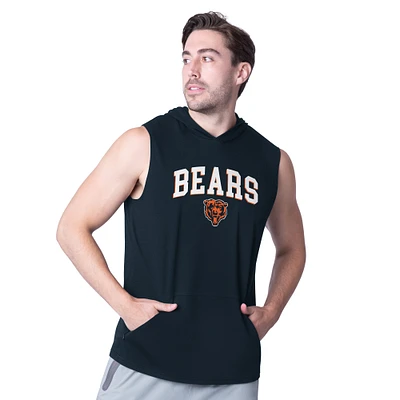 Sweat à capuche sans manches MSX by Michael Strahan bleu marine Chicago Bears Action pour homme