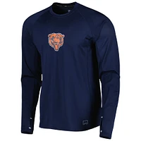 T-shirt à manches longues raglan Chicago Bears Interval MSX by Michael Strahan bleu marine pour homme