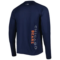 T-shirt à manches longues raglan Chicago Bears Interval MSX by Michael Strahan bleu marine pour homme