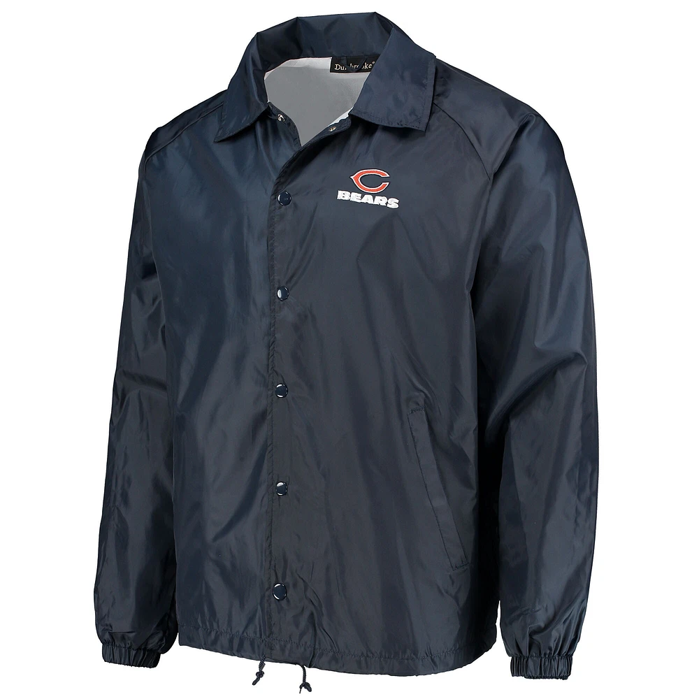 Men's Navy Chicago Bears Coaches Classic Raglan Full-Snap Windbreaker Jacket