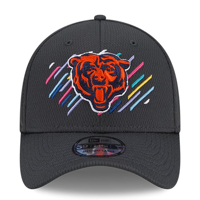 Casquette New Era Charcoal Chicago Bears 2021 NFL Crucial Catch - 39THIRTY Flex avec logo sur la tête