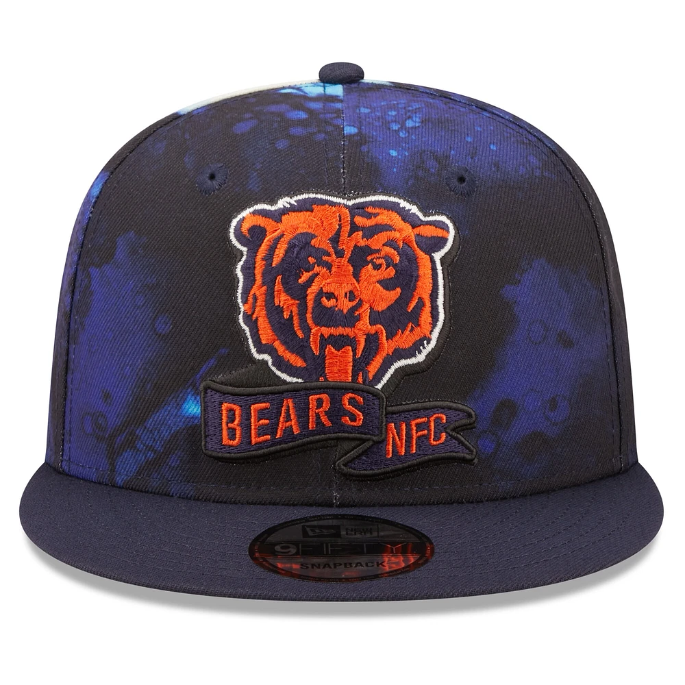 Men's New Era Navy Chicago Bears 2022 Sideline - 9FIFTY Ink Dye Snapback Hat