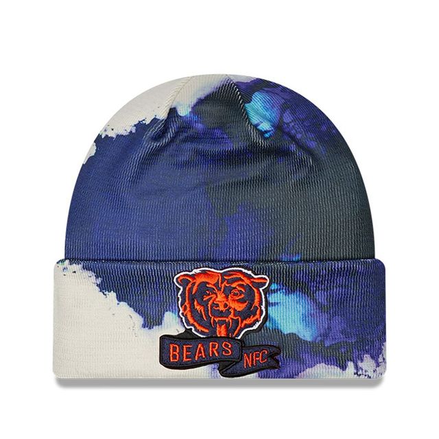 Chicago Bears 2022 Sideline pour homme New Era bleu marine - Bonnet en tricot à revers teint à l'encre