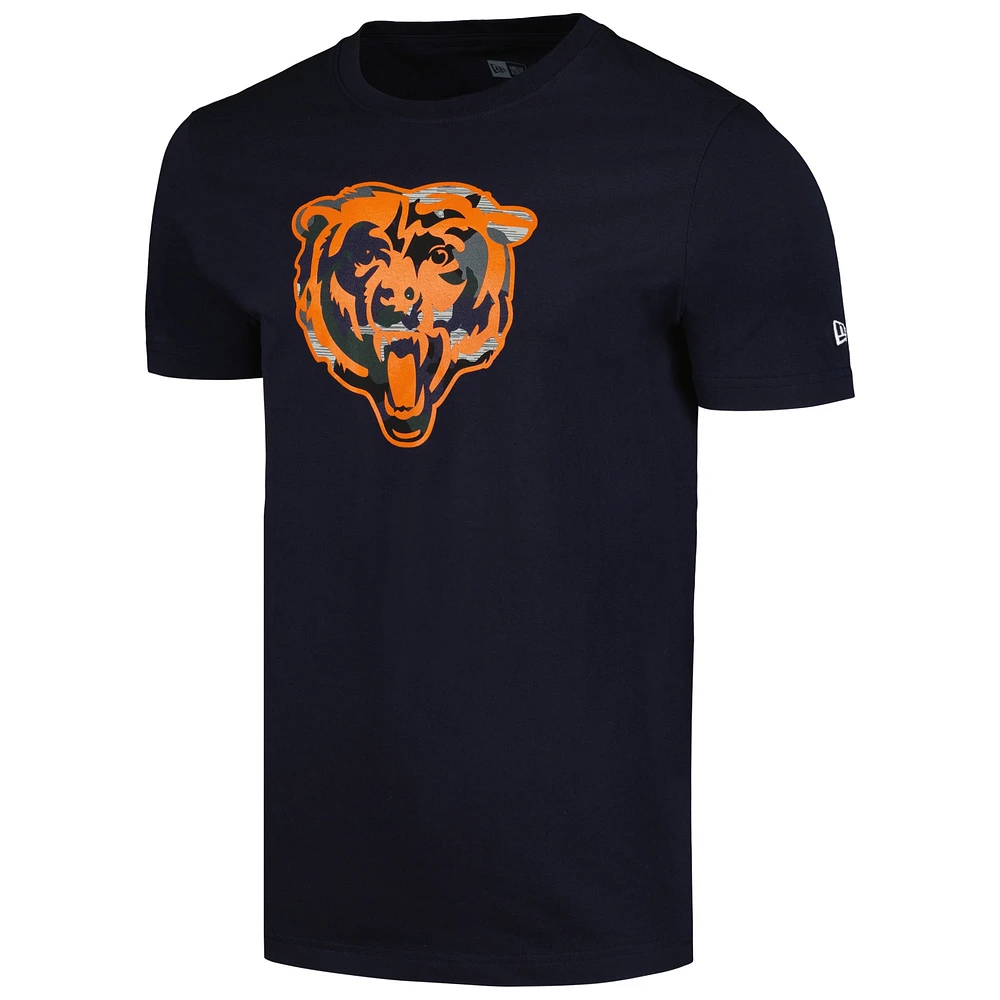 Men's New Era Navy Chicago Bears Camo Logo T-Shirt