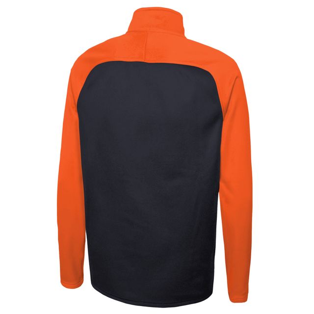 Veste à demi-glissière raglan New Era pour homme bleu marine Chicago Bears Combine Authentic O-Line