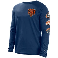 Men's New Era Navy Chicago Bears Hype 2-Hit Long Sleeve T-Shirt