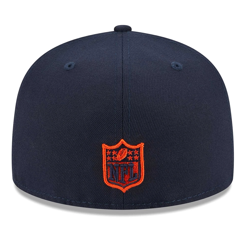Casquette ajustée Main 59FIFTY Chicago Bears New Era bleu marine pour homme