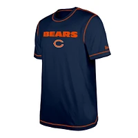 Men's New Era  Navy Chicago Bears Third Down Puff Print T-Shirt