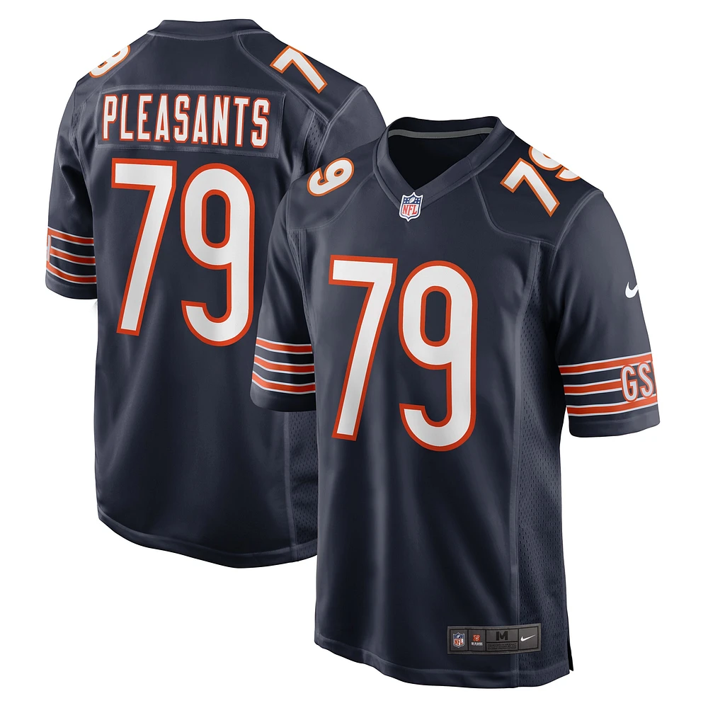 Men's Nike Austen Pleasants Navy Chicago Bears Game Jersey