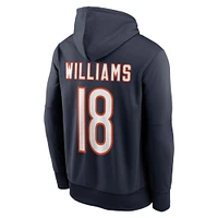 Men's Nike Caleb Williams Navy Chicago Bears Player Name & Number Performance Pullover Hoodie