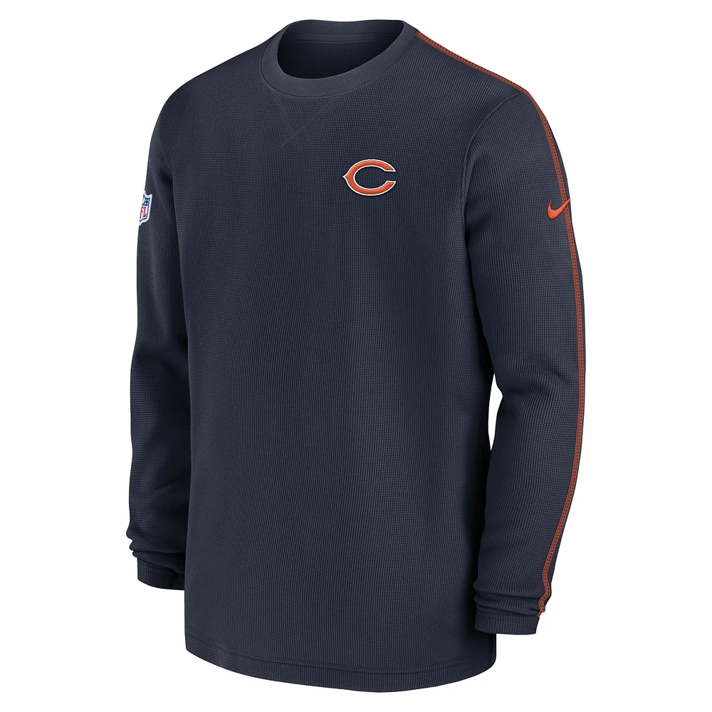 Men's Nike Navy Chicago Bears 2024 Sideline Coaches Long Sleeve Top