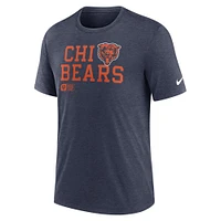 Men's Nike Navy Chicago Bears Overlap Lockup Tri-Blend T-Shirt