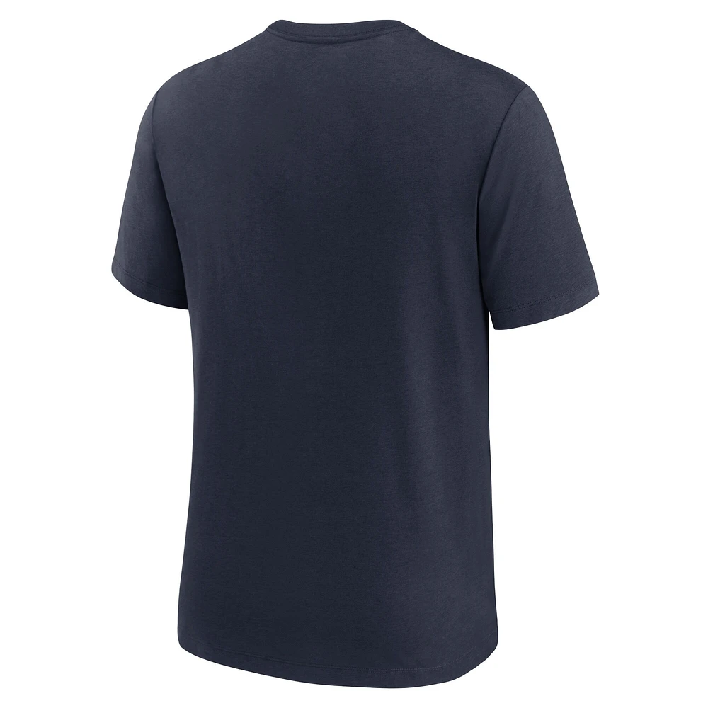 Men's Nike Navy Chicago Bears Rewind Logo Tri-Blend T-Shirt